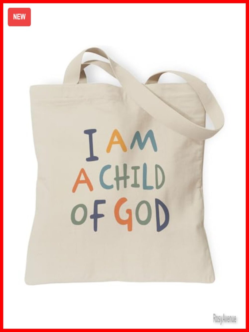 Christian Tote Bag Canvas Church Bible Bag Inner Pocket